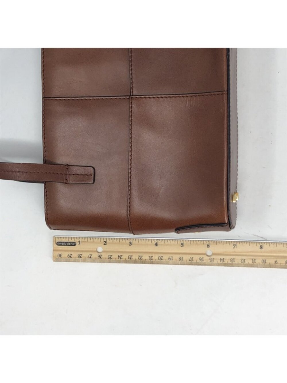 Etienne Aigner Purse Small Brown Genuine Leather Double Handle Hand Bag Casual - Picture 10 of 12